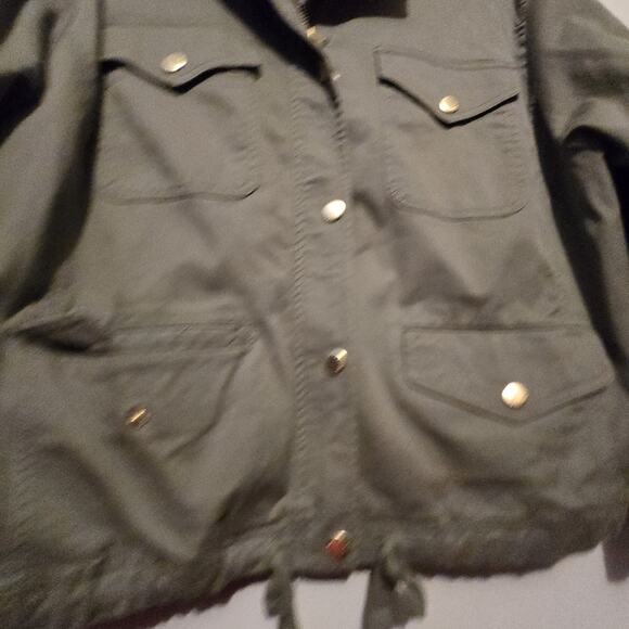 Talbots Military Utility Field Jacket Womens Plus 1X Green Coat 90s Y2K Gorpcore - Picture 3 of 13